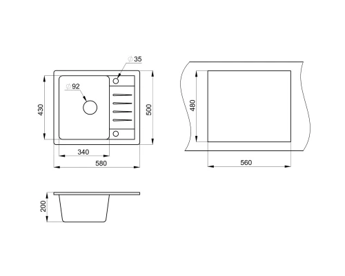 Кухонная мойка Granula бежевый 5803be