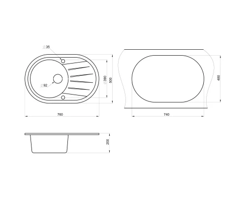 Кухонная мойка Granula бежевый 7601be