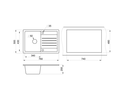 Кухонная мойка Granula белый 7602wh