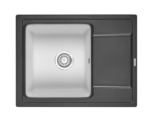 Кухонная мойка Granula черный/арктик 6504blwh