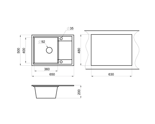 Кухонная мойка Granula эспрессо/песок 6504essa