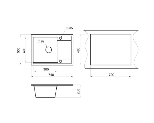 Кухонная мойка Granula эспрессо/песок 7401essa