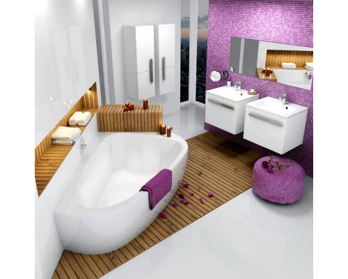 Акриловая асимметричная ванна LoveStory II PU Plus P белая Ravak C781000000