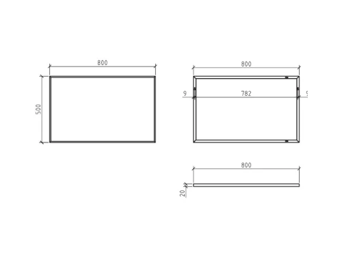 Зеркало без подсветки 80x50 см BelBagno SPC-800