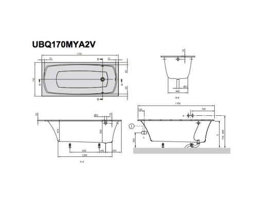 Квариловая ванна 170x75 см альпийский белый Villeroy & Boch My Art UBQ170MYA2V-01