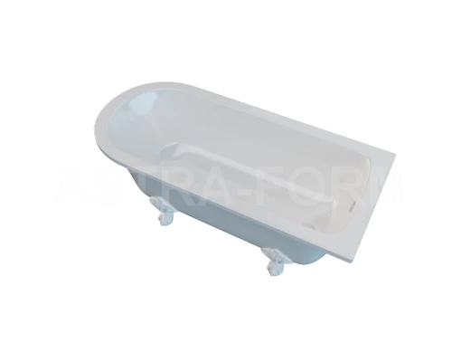 Ванна из литого мрамора белые ноги 170x75 см Astra-Form Ретро 01010006