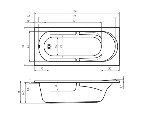 Акриловая ванна 180x80 см Riho Future B074001005