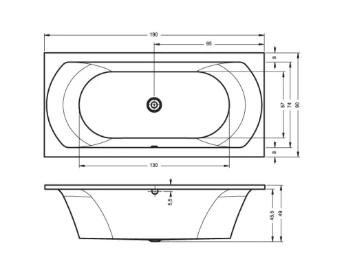 Акриловая ванна 190x90 см Riho Lima B053001005