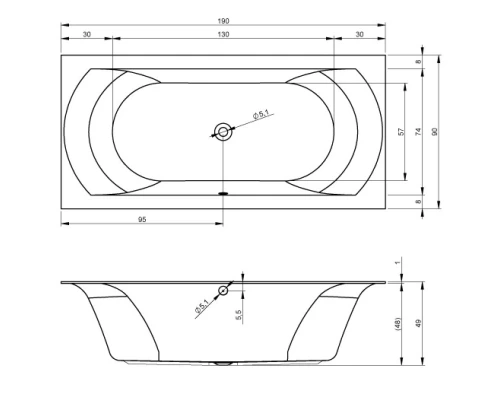 Акриловая ванна 190x90 см Riho Linares B143001005