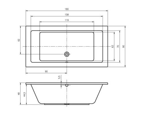 Акриловая ванна 180x90 см Riho Lusso B026001005