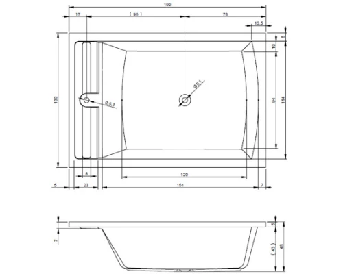 Акриловая ванна 190x130 см Riho Savona B065001005