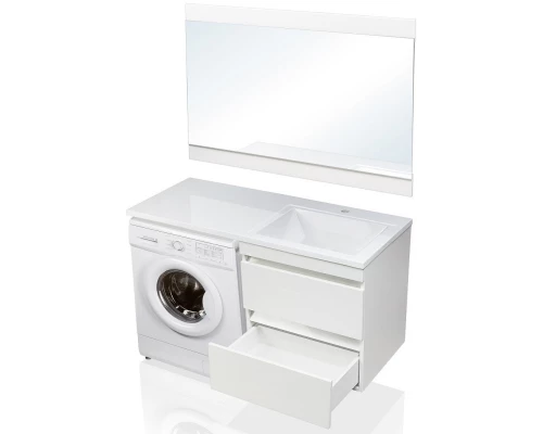 Тумба с раковиной белый глянец 120 см Style Line Даллас СС-00000469 + СС-00000394