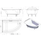 Ванна из литого мрамора 182x125 см L Astra-Form Анастасия 01010025