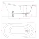 Ванна из литого мрамора белые ноги 170x79 см Astra-Form Роксбург 01010032