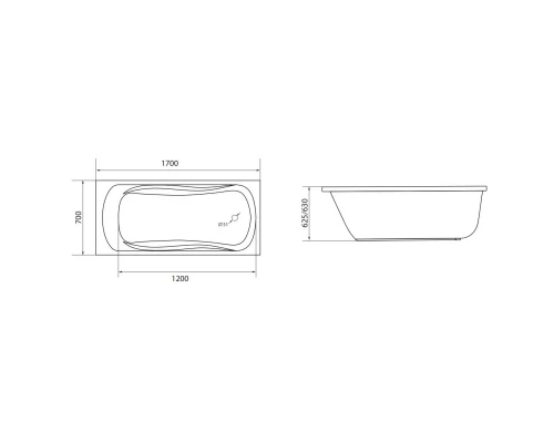 Акриловая ванна 170x70 см 1Marka Classic 01кл1770 А