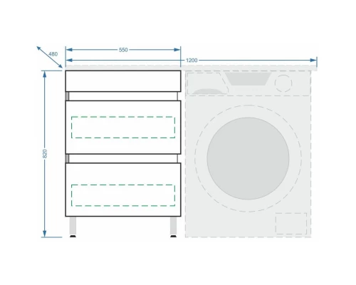 Тумба белый глянец/белый матовый 55 см Stella Polar Мадлен SP-00000406