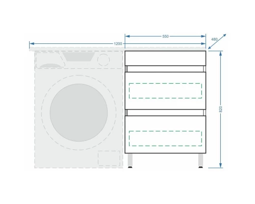 Тумба белый глянец/белый матовый 55 см Stella Polar Мадлен SP-00000406