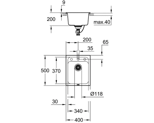 Кухонная мойка Grohe K700 серый 31650AT0