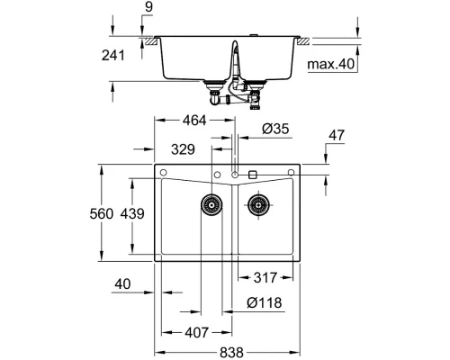 Кухонная мойка Grohe K700 черный 31657AP0