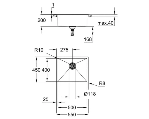 Кухонная мойка Grohe K700 нержавеющая сталь 31726SD0