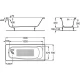 Чугунная ванна 150x70 см с противоскользящим покрытием Roca Continental 21291300R
