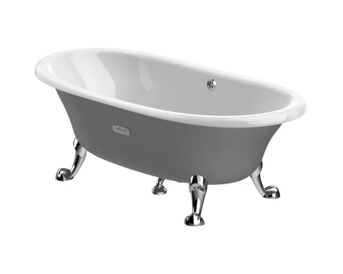 Чугунная ванна 170x85 см с противоскользящим покрытием Roca Newcast Gray 233650000