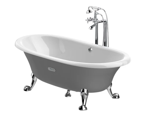 Чугунная ванна 170x85 см с противоскользящим покрытием Roca Newcast Gray 233650000