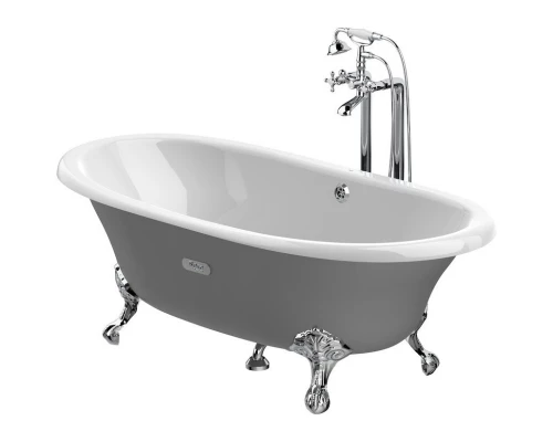 Чугунная ванна 170x85 см с противоскользящим покрытием Roca Newcast Gray 233650000