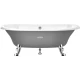 Чугунная ванна 170x85 см с противоскользящим покрытием Roca Newcast Gray 233650000
