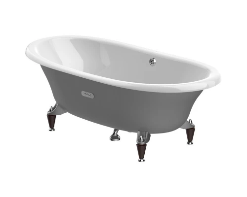Чугунная ванна 170x85 см с противоскользящим покрытием Roca Newcast Gray 233650000