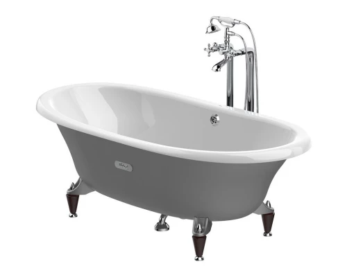 Чугунная ванна 170x85 см с противоскользящим покрытием Roca Newcast Gray 233650000
