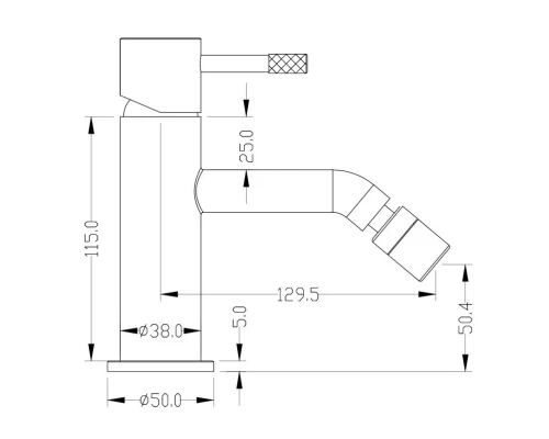 Смеситель для биде Boheme Uno 466-CR