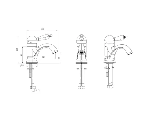 Смеситель для раковины Boheme Tradizionale Nero 241