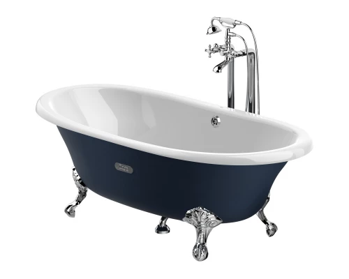 Чугунная ванна 170x85 см с противоскользящим покрытием Roca Newcast Navy Blue 233650004