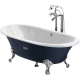 Чугунная ванна 170x85 см с противоскользящим покрытием Roca Newcast Navy Blue 233650004