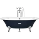 Чугунная ванна 170x85 см с противоскользящим покрытием Roca Newcast Navy Blue 233650004
