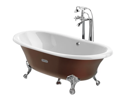 Чугунная ванна 170x85 см с противоскользящим покрытием Roca Newcast Copper 233650008