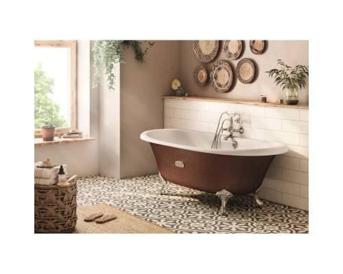 Чугунная ванна 170x85 см с противоскользящим покрытием Roca Newcast Copper 233650008