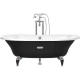 Чугунная ванна 170x85 см с противоскользящим покрытием Roca Newcast Black 233650002