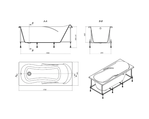 Акриловая ванна 170x75 см Roca Uno ZRU9302870