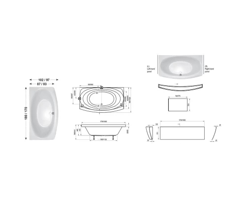 Акриловая ванна Evolution PU Plus 180x102 Ravak C1010P0000
