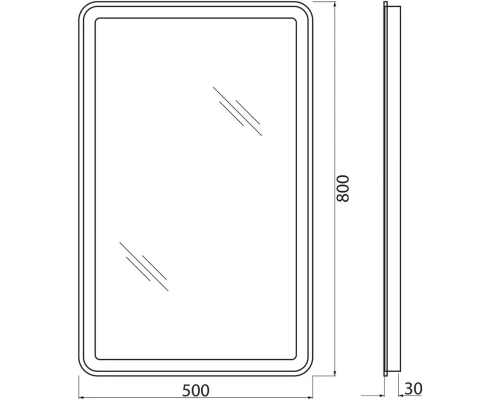 Зеркало 50x80 см BelBagno Marino SPC-MAR-500-800-LED-BTN