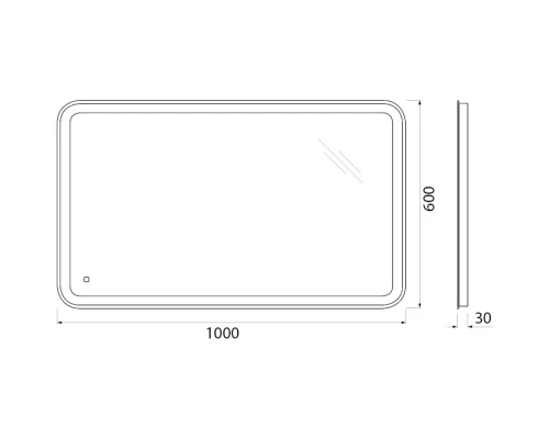 Зеркало 100x60 см BelBagno Marino SPC-MAR-1000-600-LED-TCH