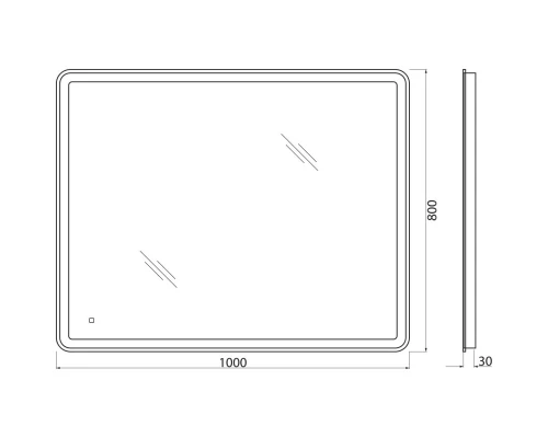 Зеркало 100x80 см BelBagno Marino SPC-MAR-1000-800-LED-TCH
