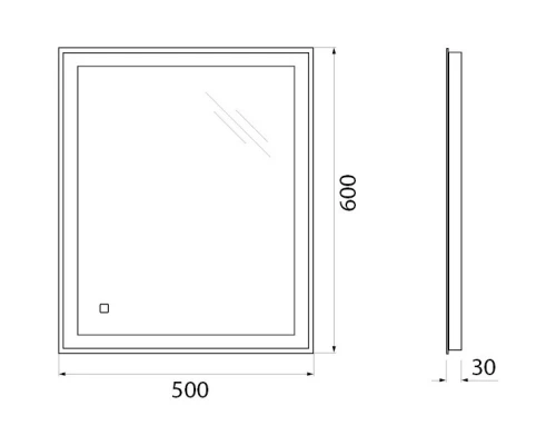 Зеркало 50x60 см BelBagno SPC-GRT-500-600-LED-TCH