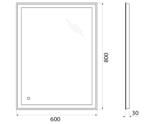 Зеркало 60x80 см BelBagno SPC-GRT-600-800-LED-TCH