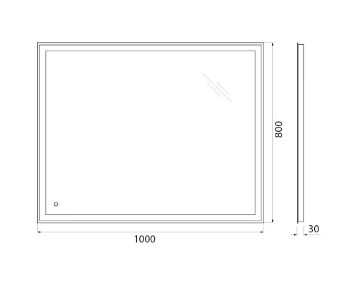 Зеркало 100x80 см BelBagno SPC-GRT-1000-800-LED-TCH