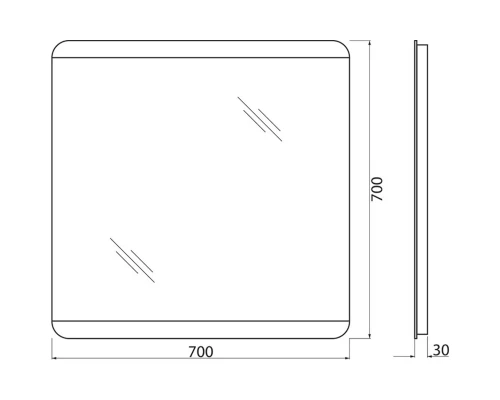 Зеркало 70x70 см BelBagno SPC-CEZ-700-700-LED-BTN