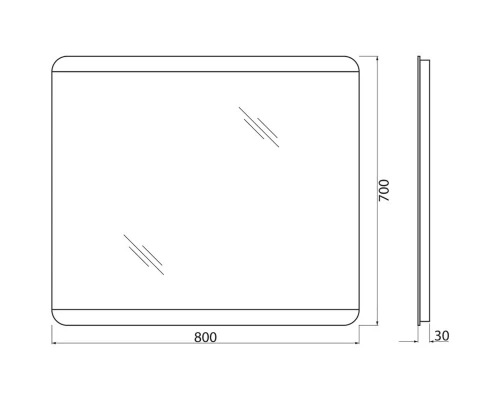Зеркало 80x70 см BelBagno SPC-CEZ-800-700-LED-BTN