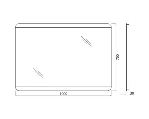 Зеркало 100x70 см BelBagno SPC-CEZ-1000-700-LED-BTN